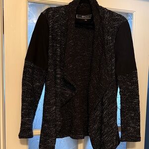 BNC Open-Front Black & Gray Women's Cardigan Sweater